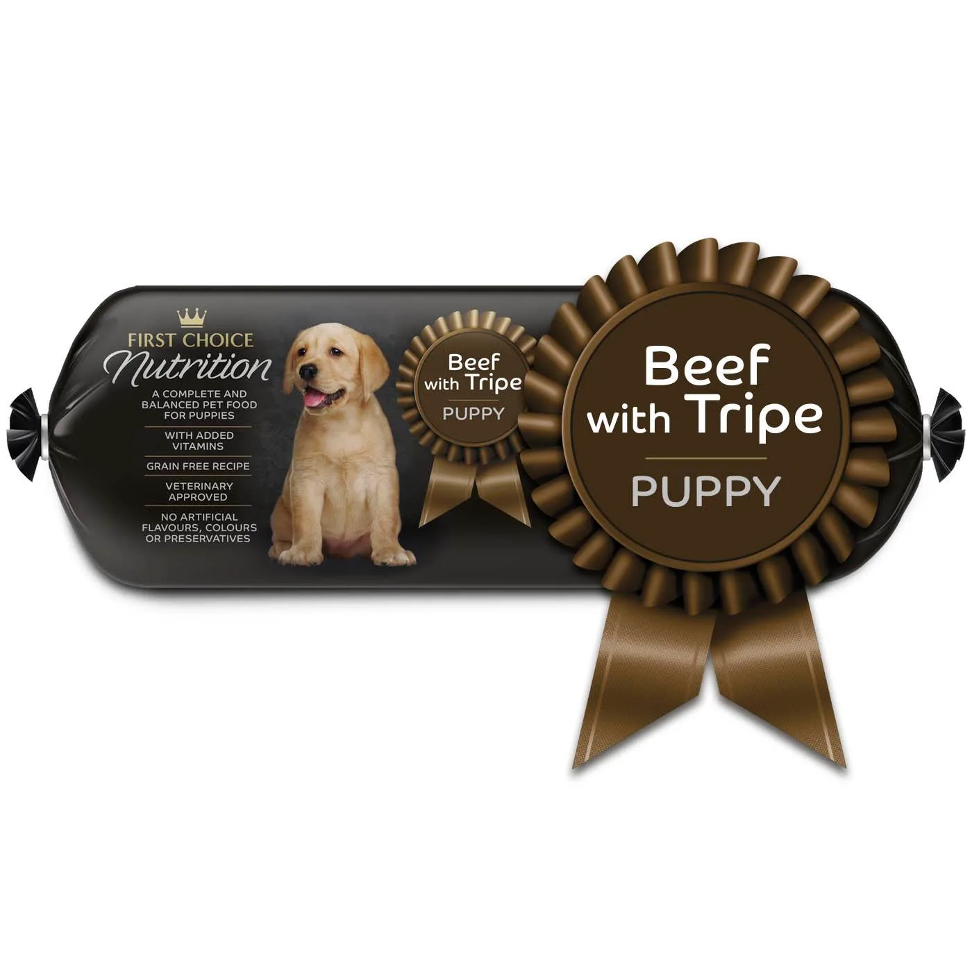 beef with tripe puppy raw dog food chub